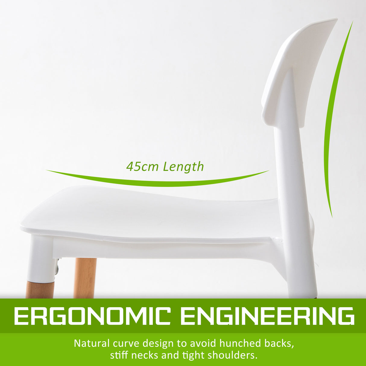 4X Belloch Stackable Dining Chair - WHITE