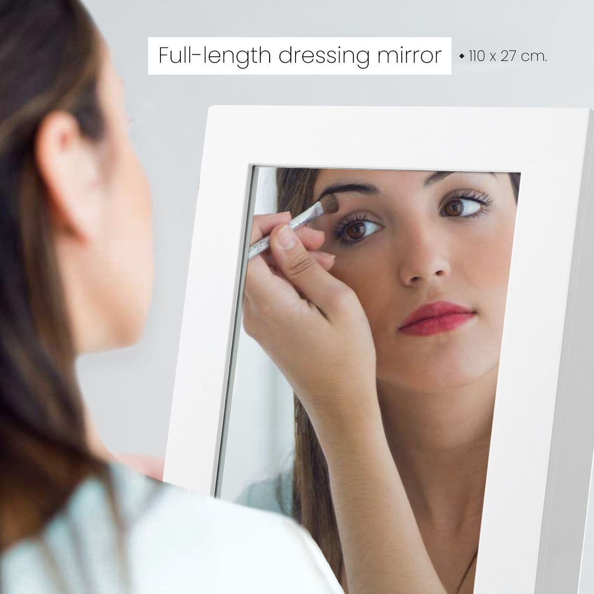 146cm Mirror Jewellery Cabinet LUVO - WHITE