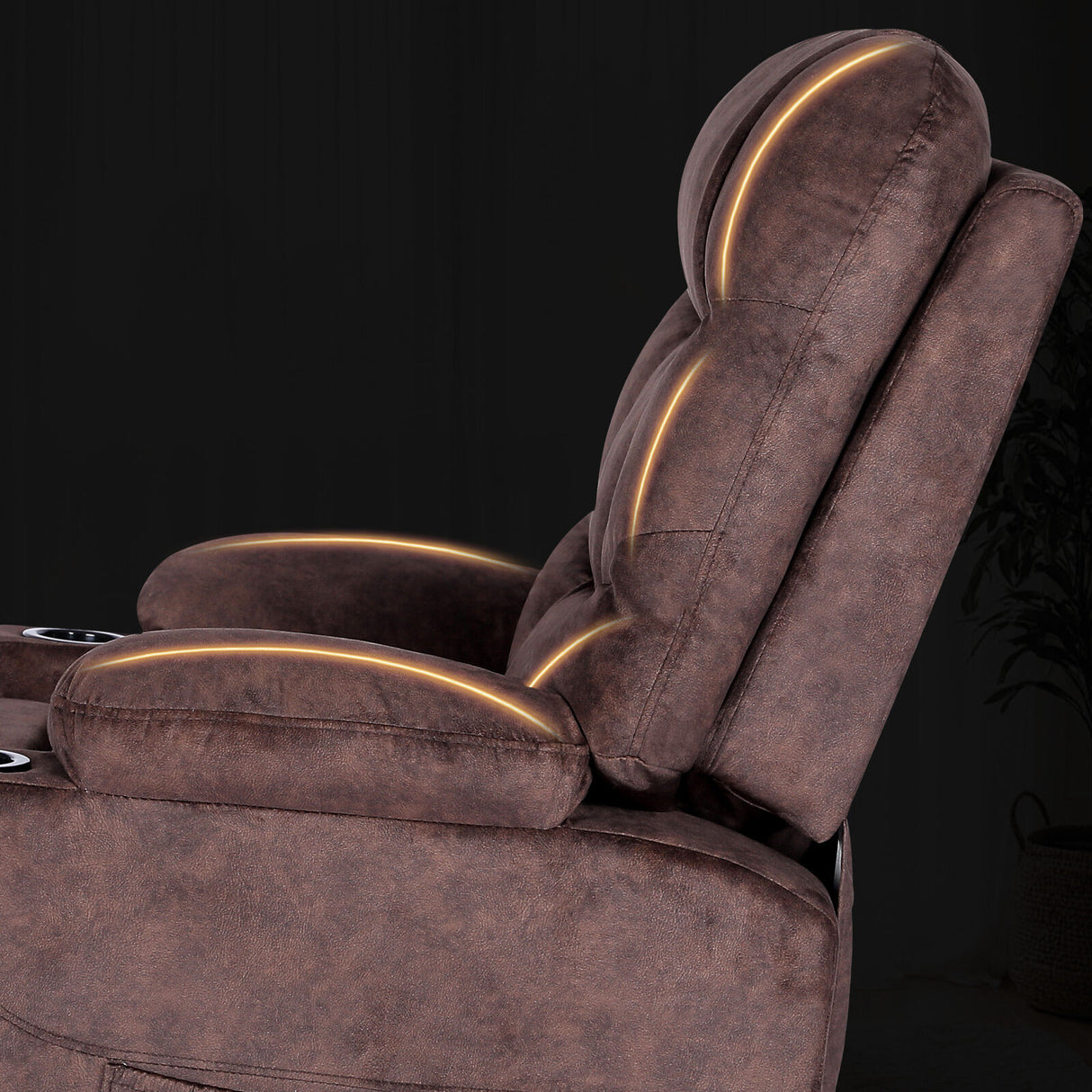 Massage Recliner Chair AVERY - BROWN