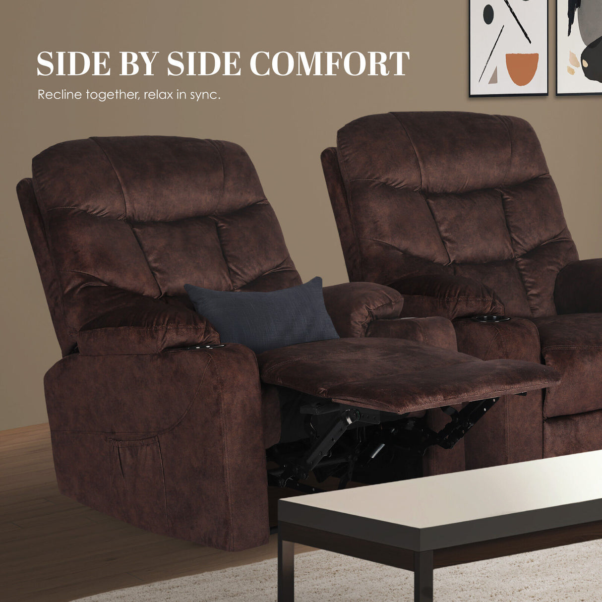 Massage Recliner Chair AVERY - BROWN