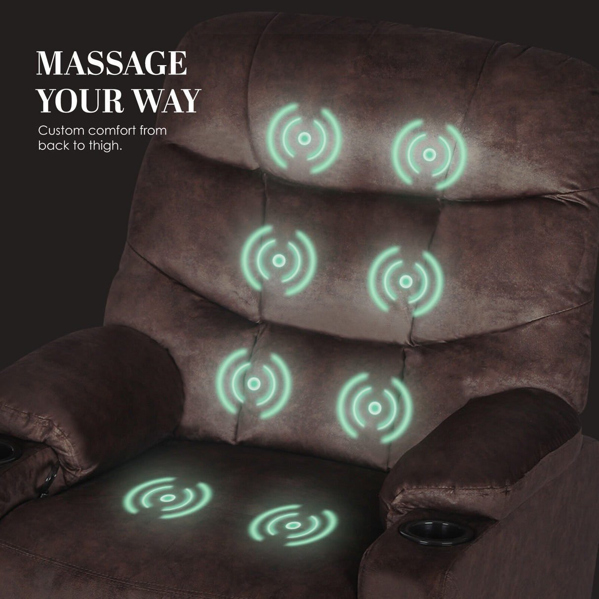 Massage Recliner Chair AVERY - BROWN