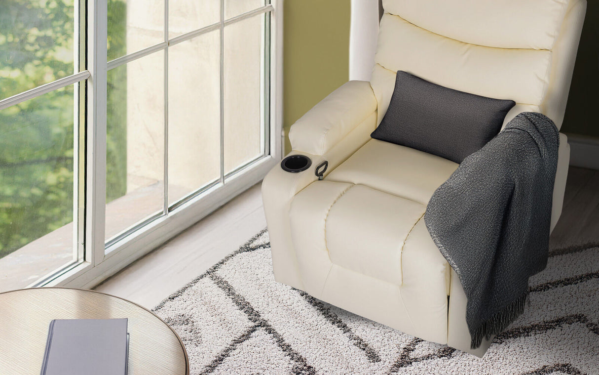 Massage Recliner Chair CELINA - CREAM