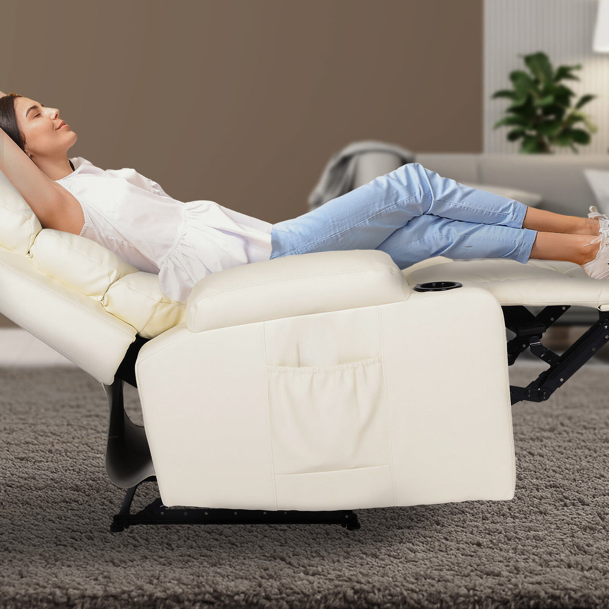 Massage Recliner Chair CELINA - CREAM
