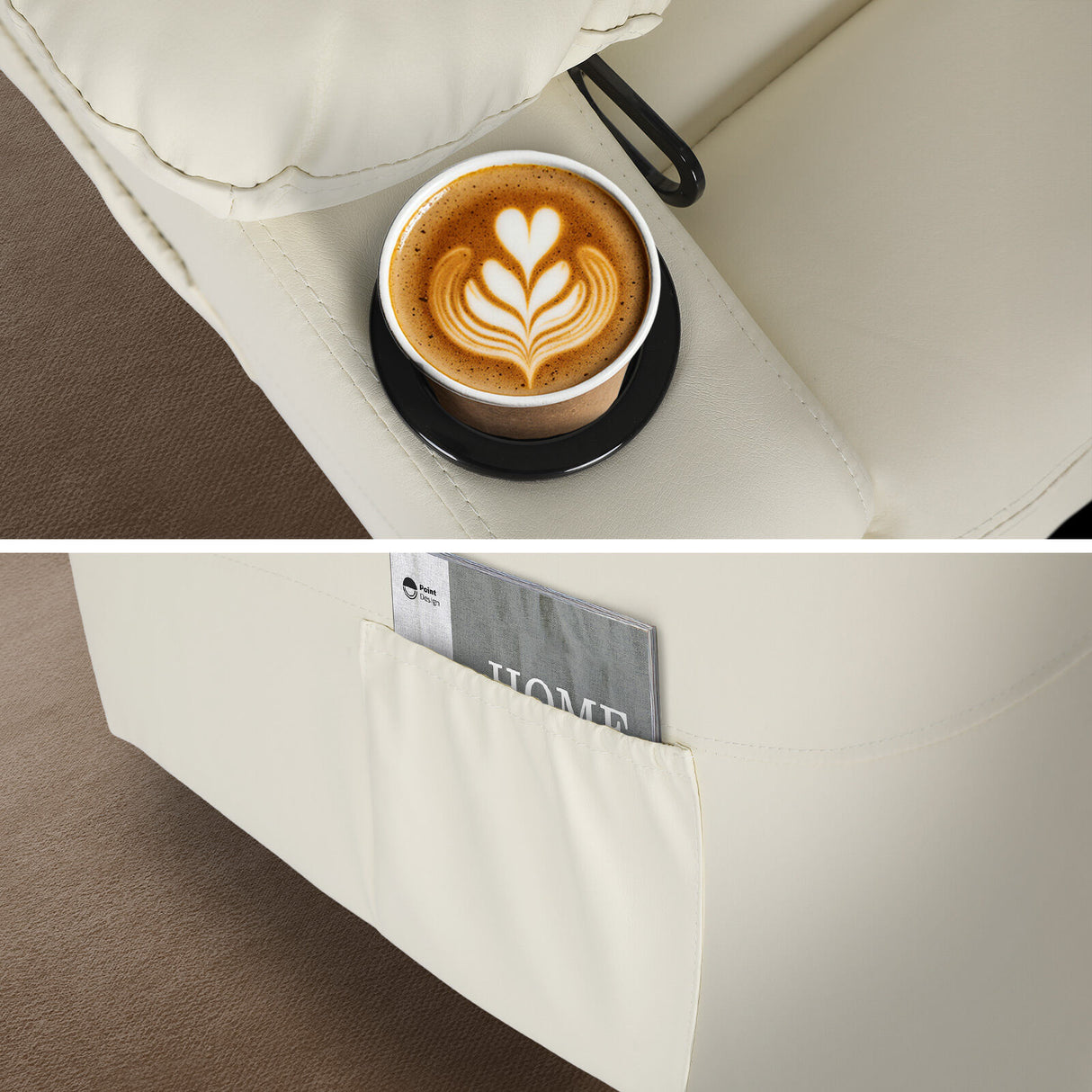 Massage Recliner Chair CELINA - CREAM