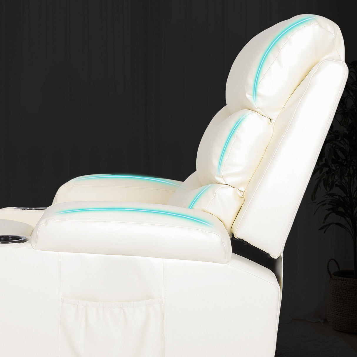 Massage Recliner Chair CELINA - CREAM