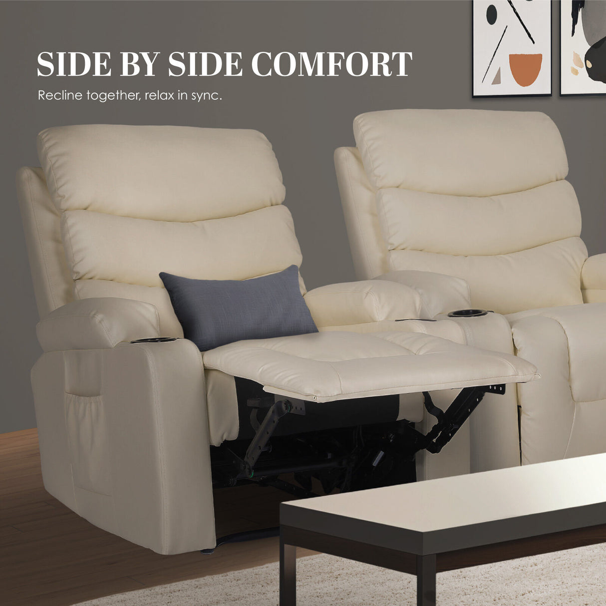 Massage Recliner Chair CELINA - CREAM