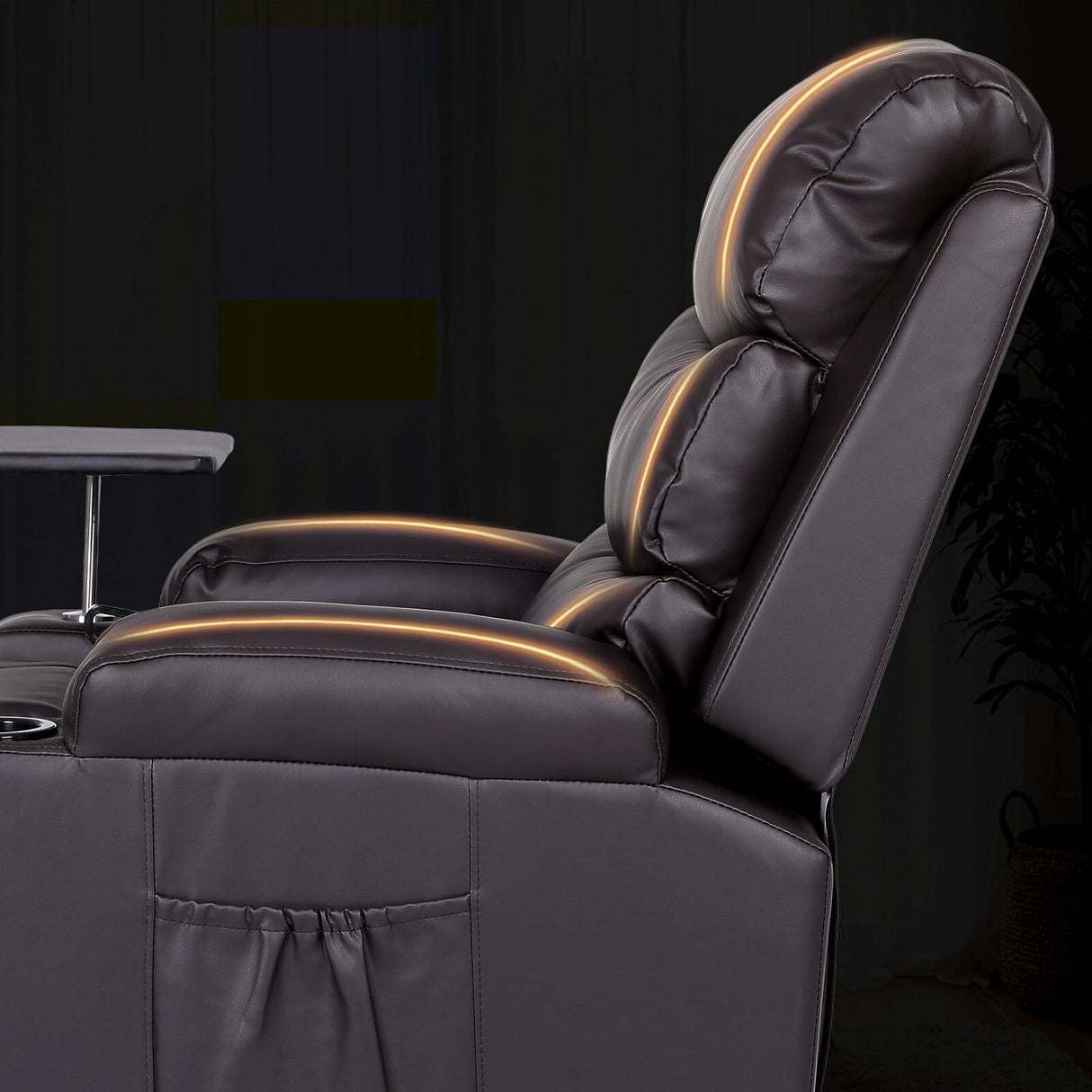 Massage Recliner Chair HARLOW - BROWN