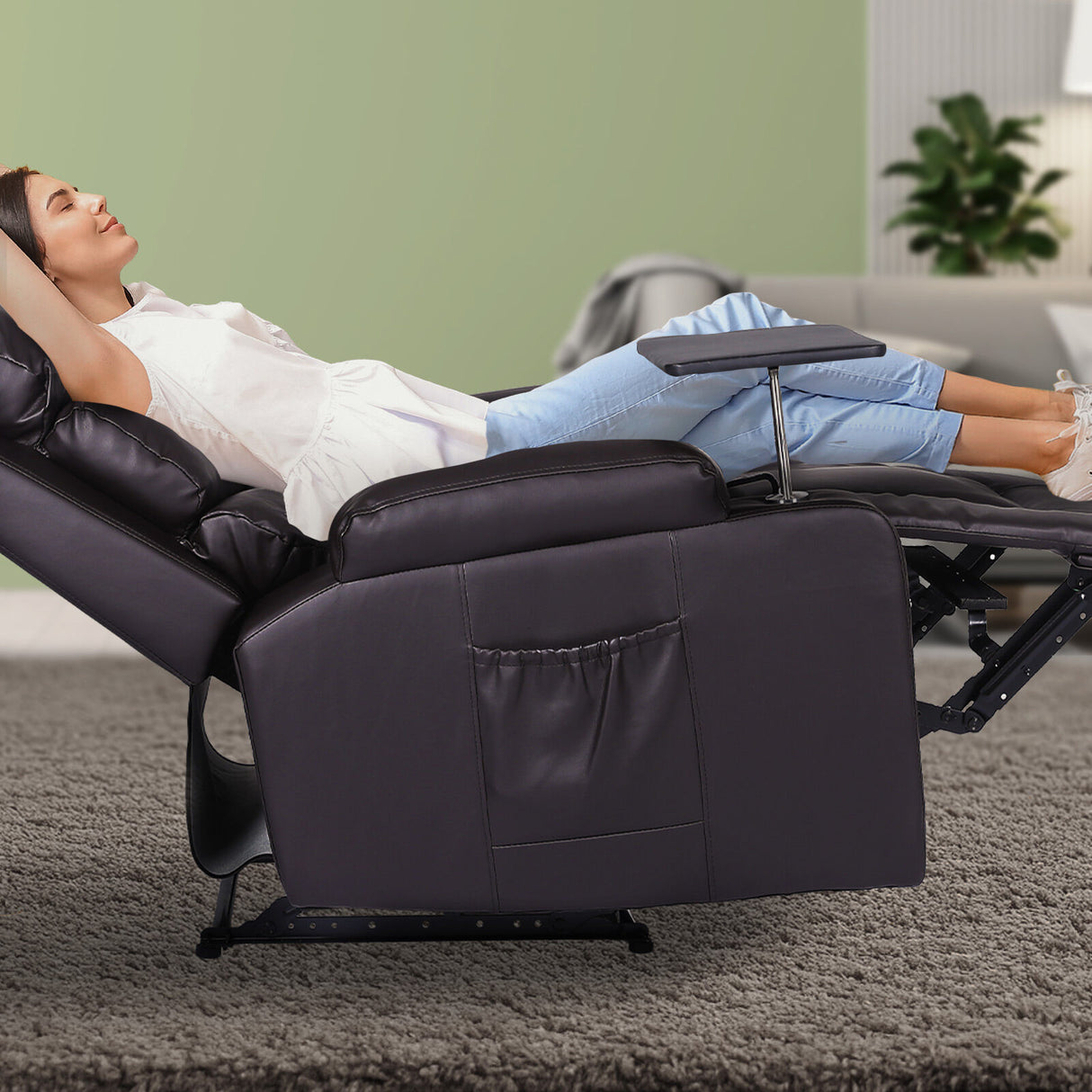 Massage Recliner Chair HARLOW - BROWN