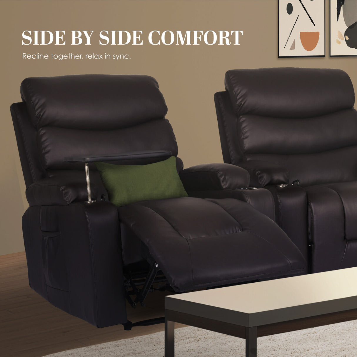 Massage Recliner Chair HARLOW - BROWN