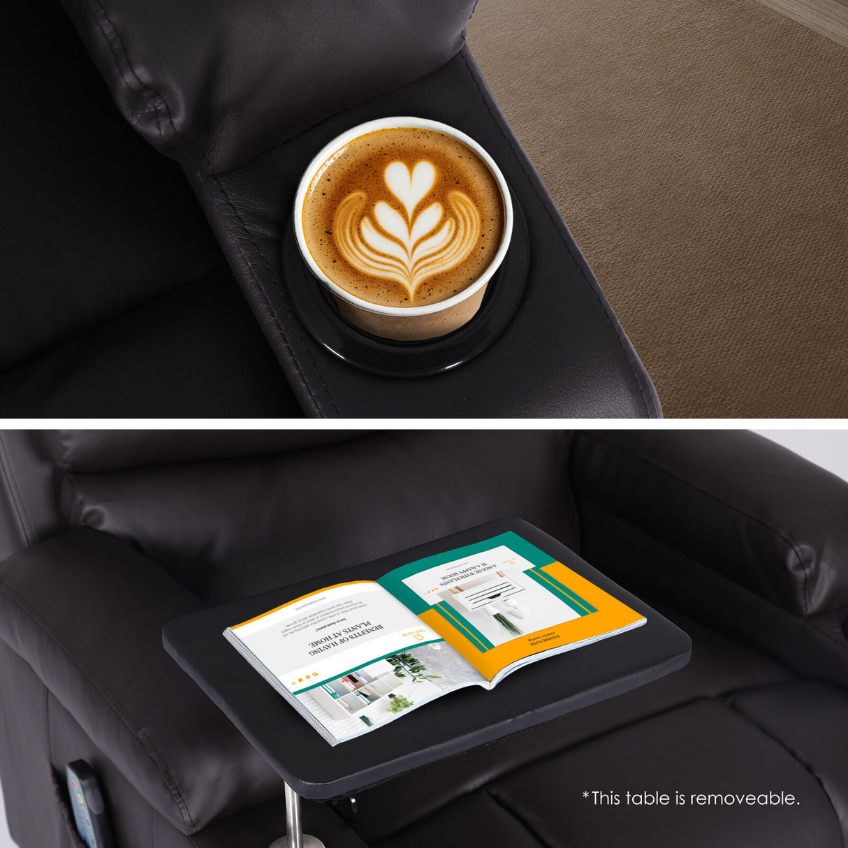 Massage Recliner Chair HARLOW - BROWN