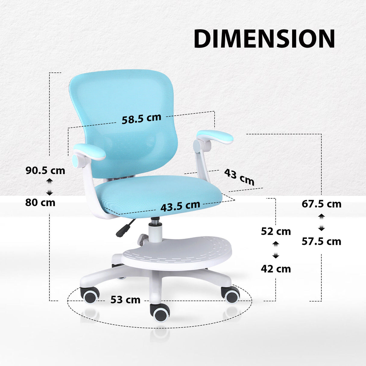 Kids Desk Chair Office Study Seat with Footrest CILO - BLUE