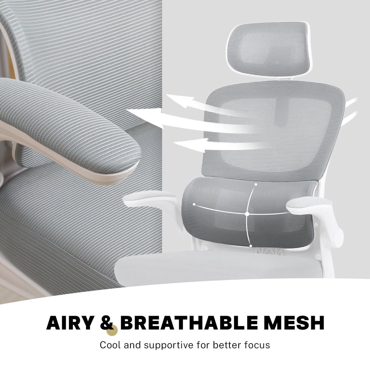 Office Chair Flip-Up Armrest SITIO - GREY