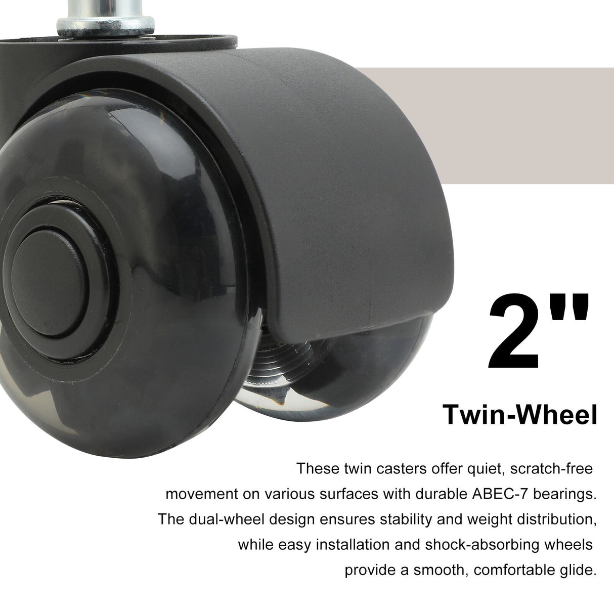 5X 2" Office Chair Twin Casters Wheels