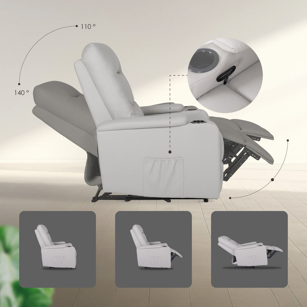 Home Recliner Chair DAKOTA - GREY