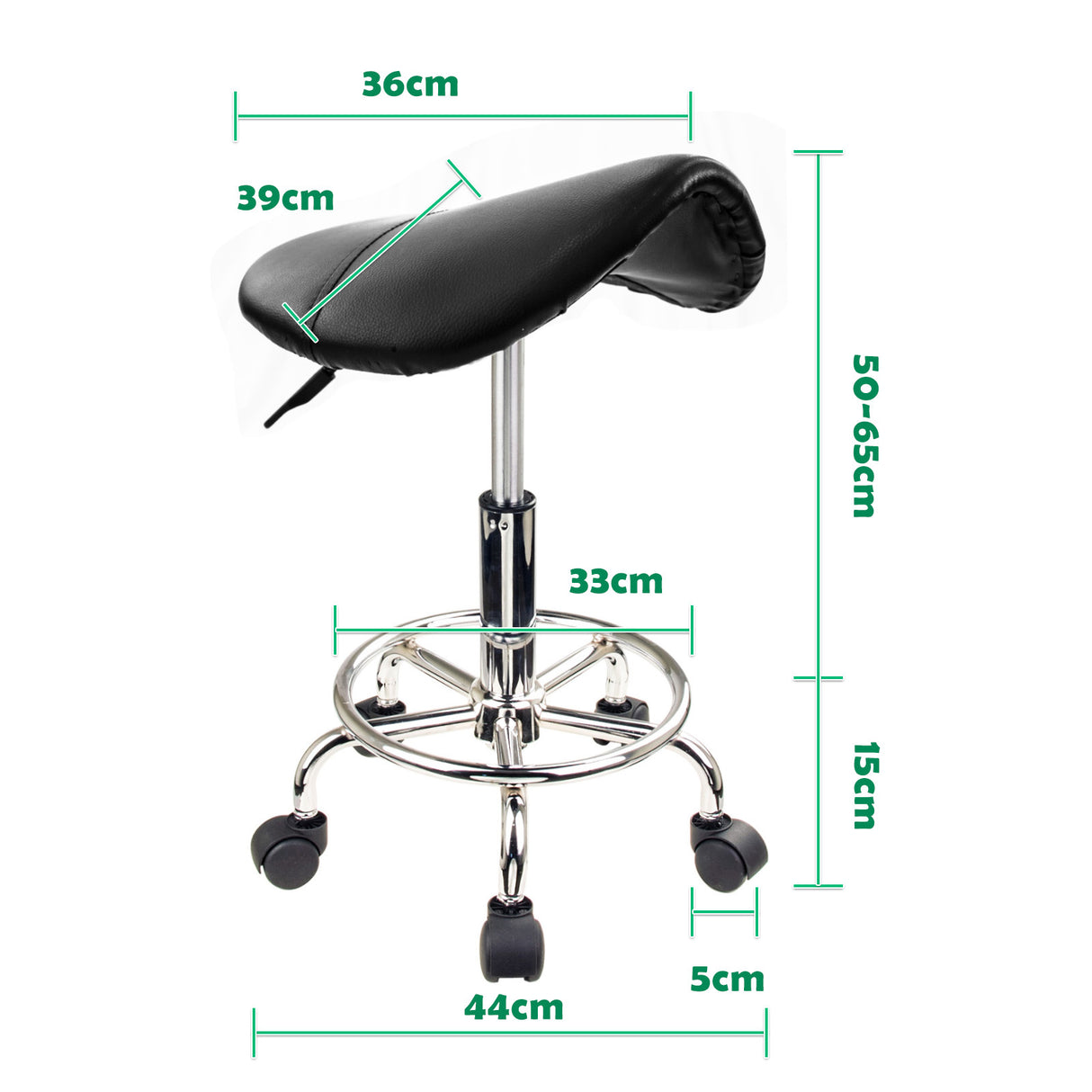Saddle Salon Stool - BLACK