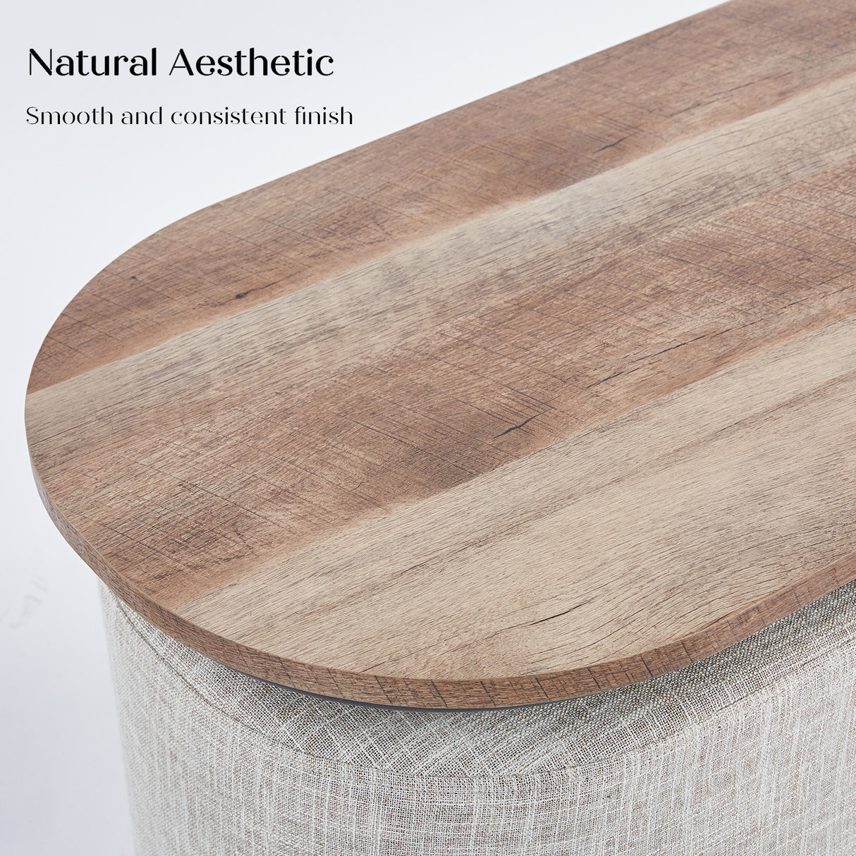 3 Piece Set Coffee Table & Ottoman - CREAM GREY