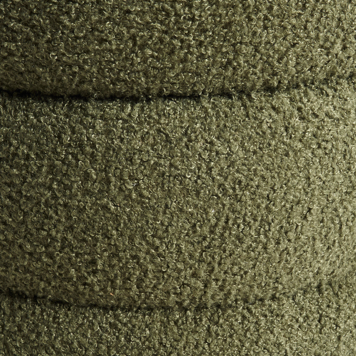 2X Ottoman Stool Teddy Fabric Round Stacked - GREEN