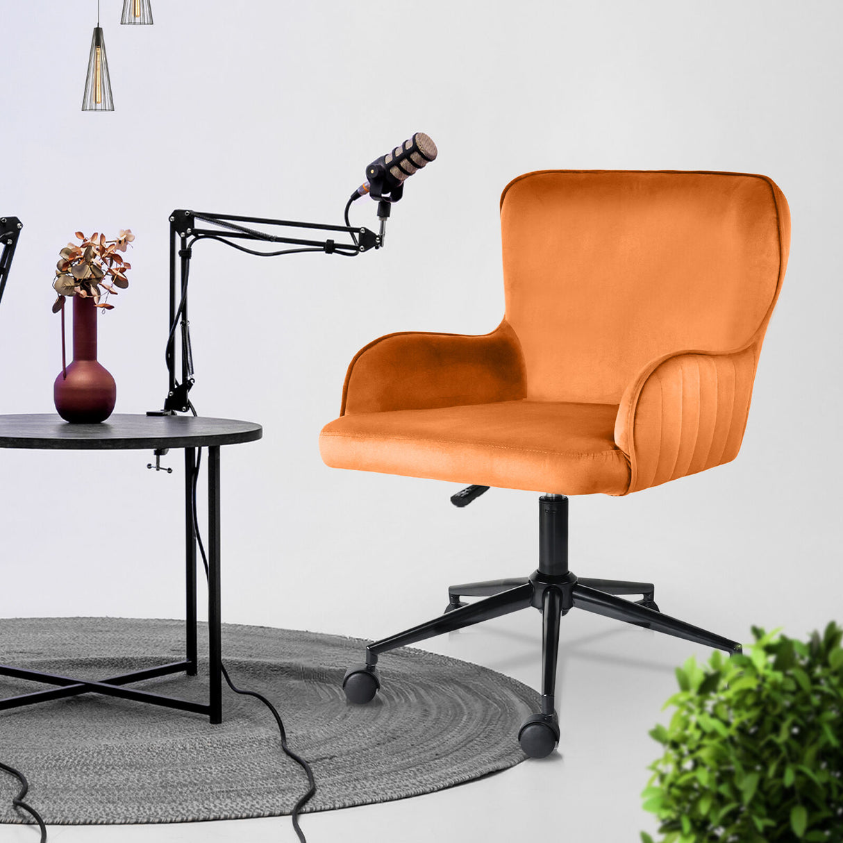 Desk Armchair - Home Office Swivel Chair PLUME - ORANGE