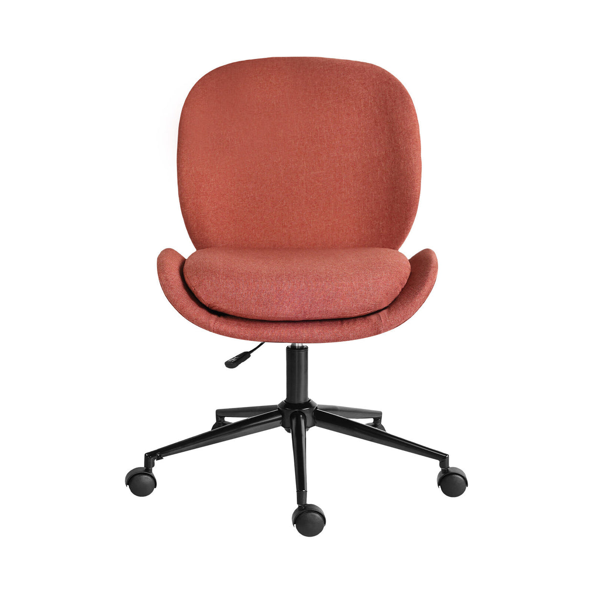 Office Desk Chair - Linen Fabric OVOID - EARTHY RED