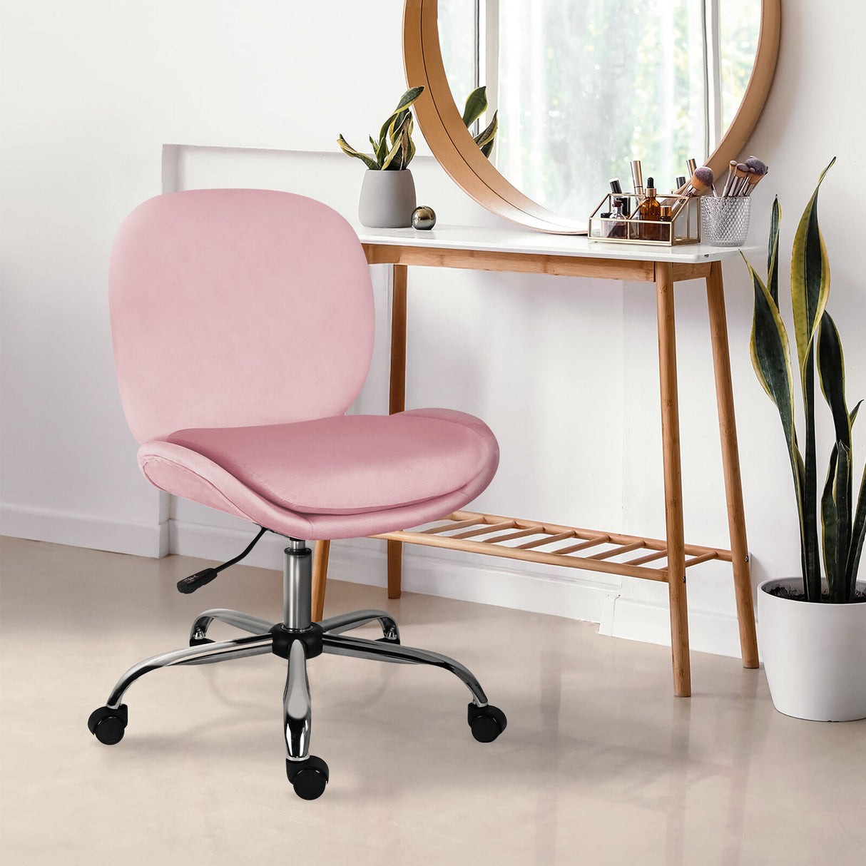Office Desk Chair - Velvet OVOID - PINK