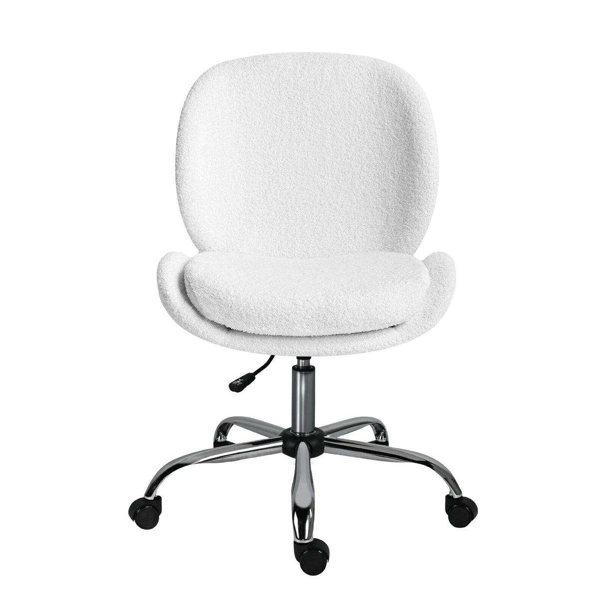 Office Desk Chair - Teddy Boucle OVOID - WHITE