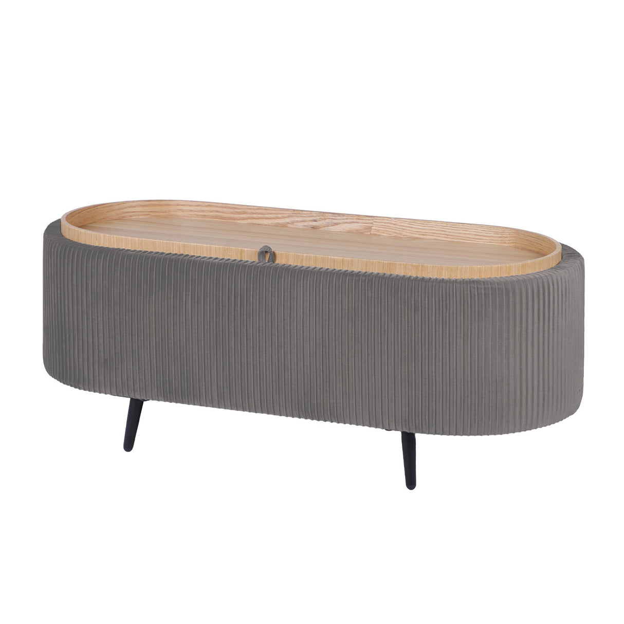 Coffee Table Storage Ottoman - Velvet IRENE - GREY