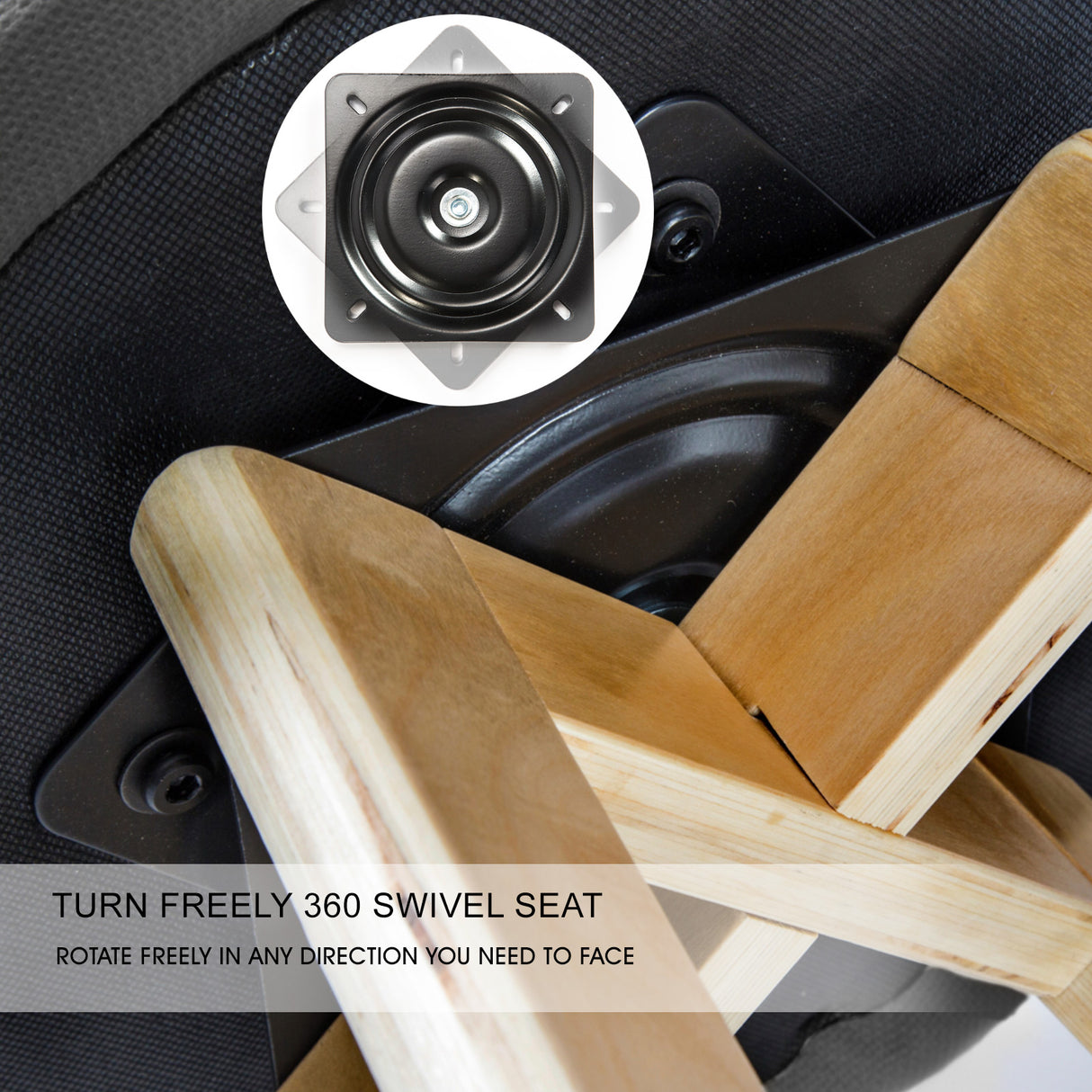 2X 72cm Wood Bar Stool Fabric LEILA - GREY