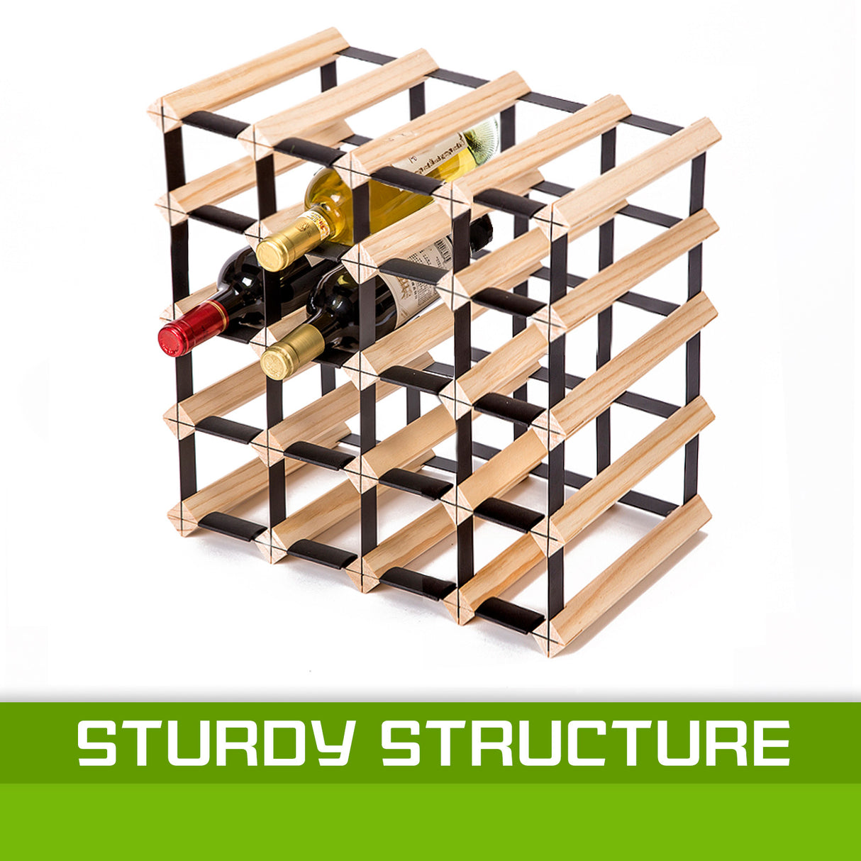 20 Bottle Timber Wine Rack