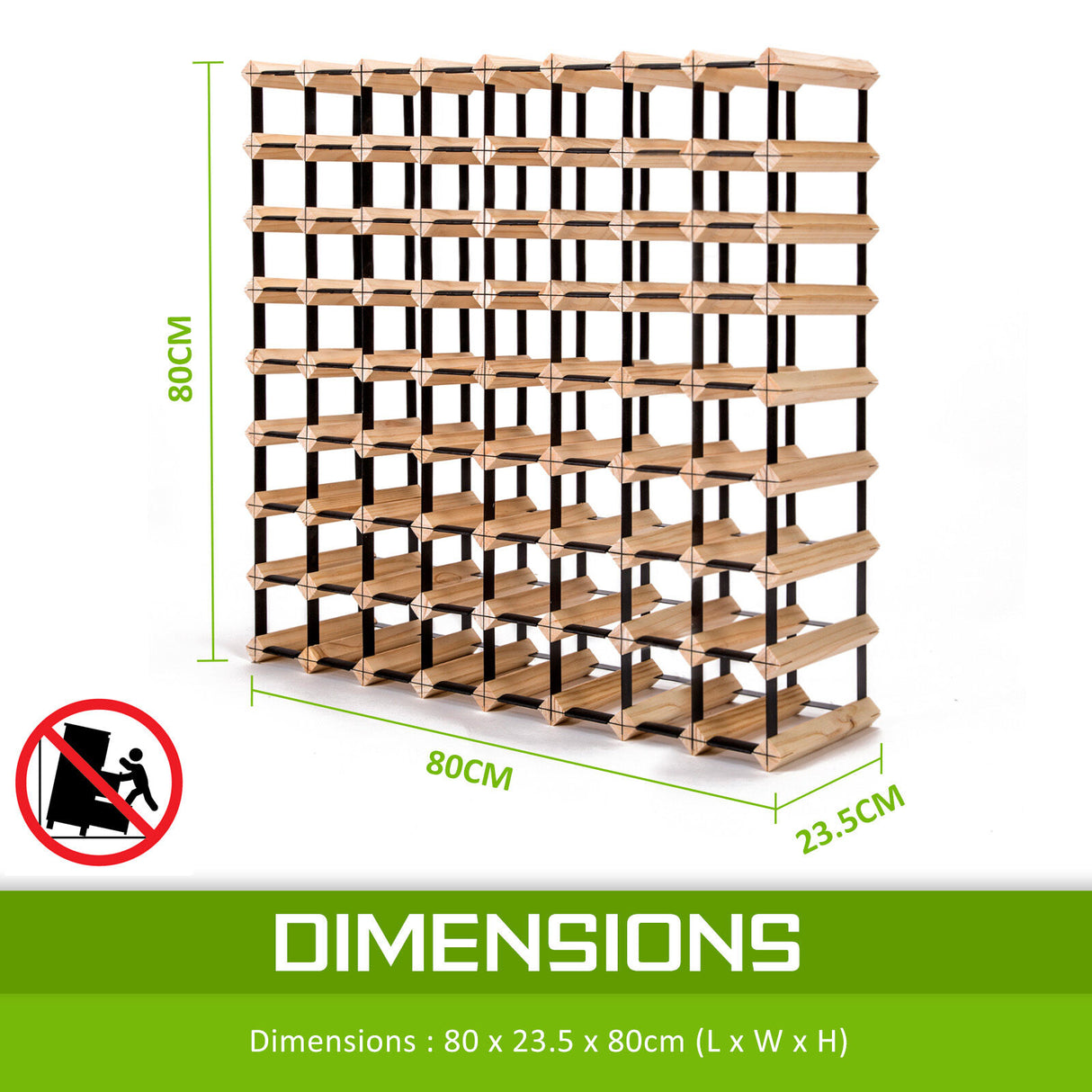 72 Bottle Timber Wine Rack