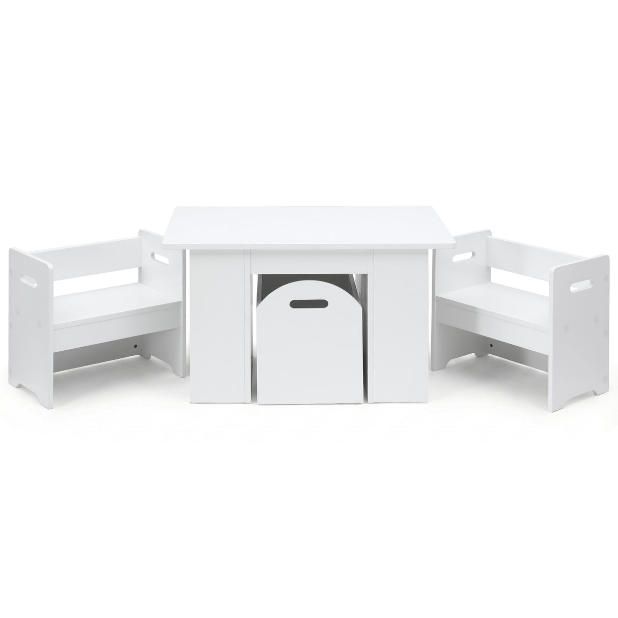 Keezi 3PCS Kids Table and Chairs Set Storage Toys Play Activity Desk