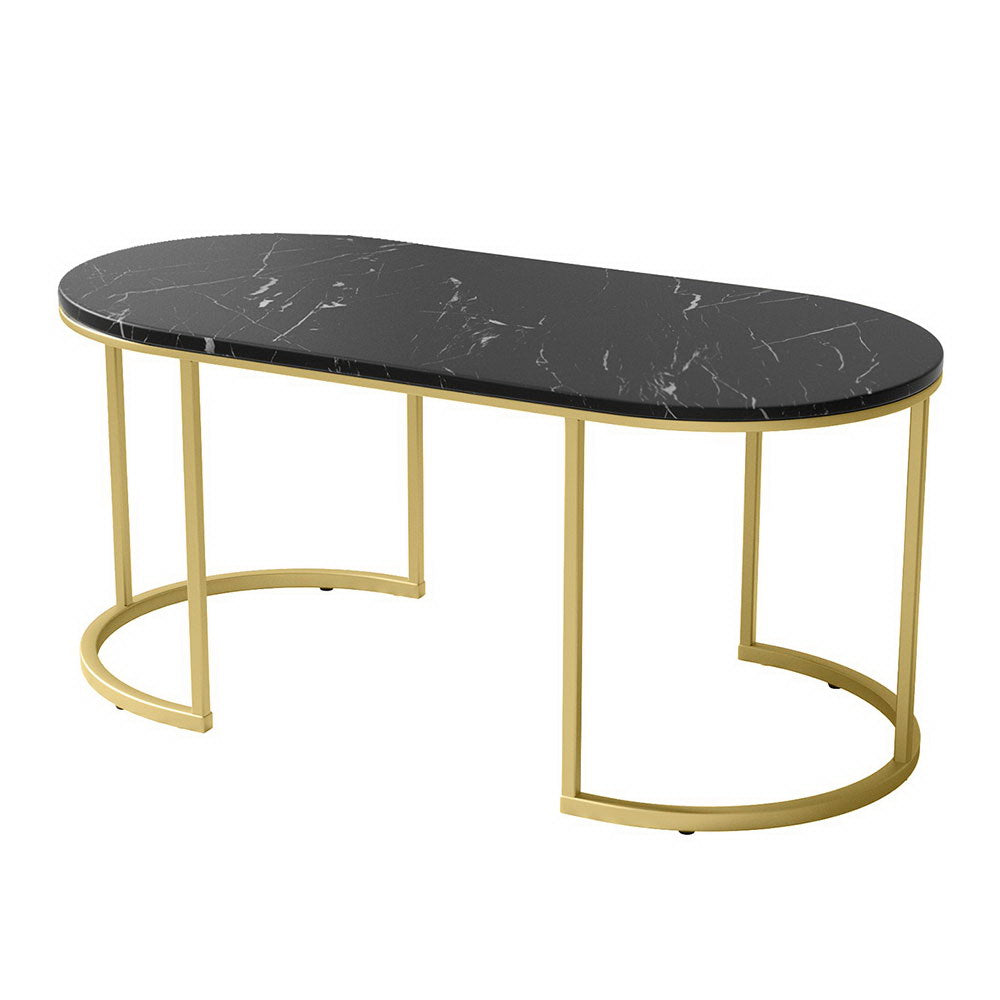 Elegant Black Marble-Look Coffee Table by Artiss