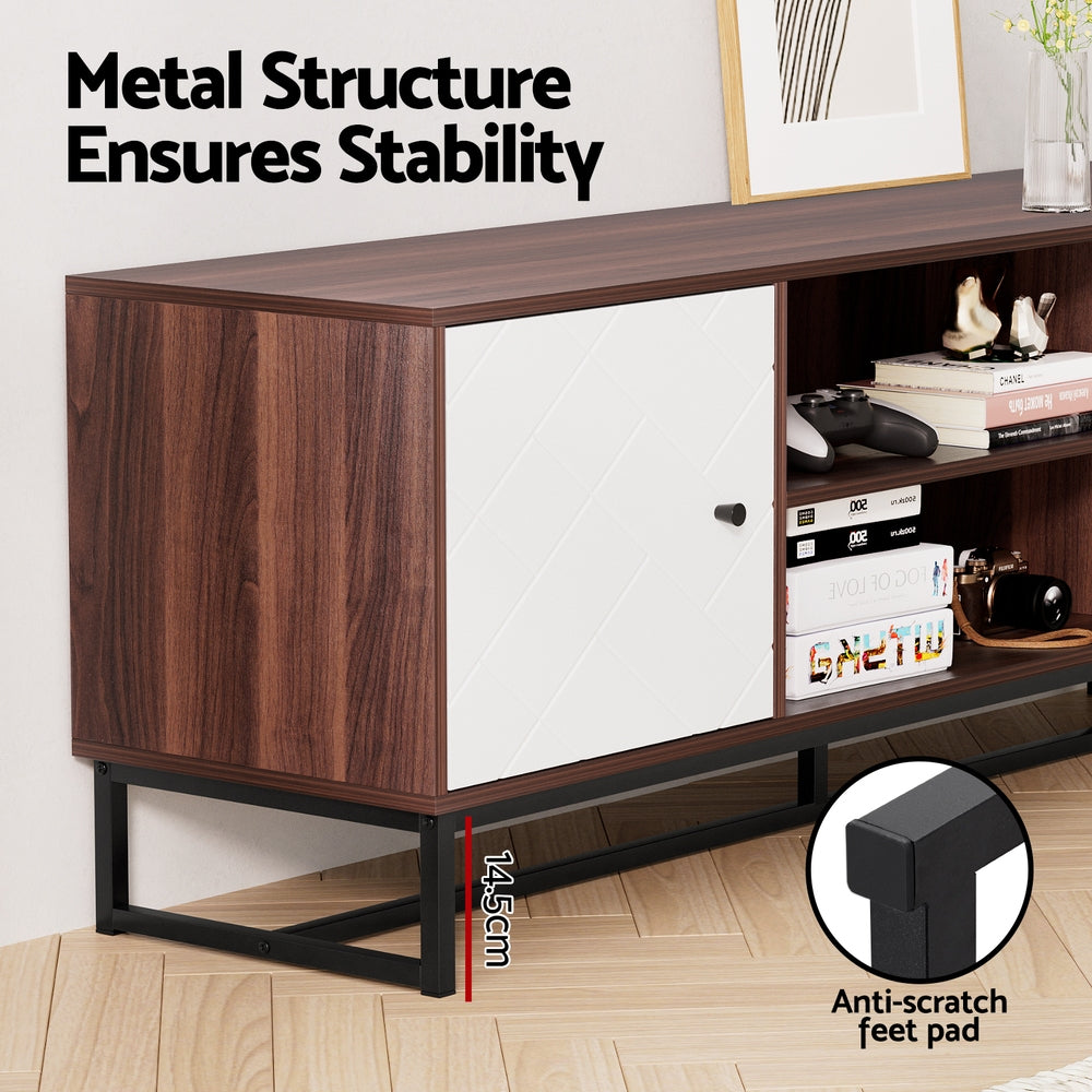Artiss TV Unit 150cm Storage Shelves Walnut White