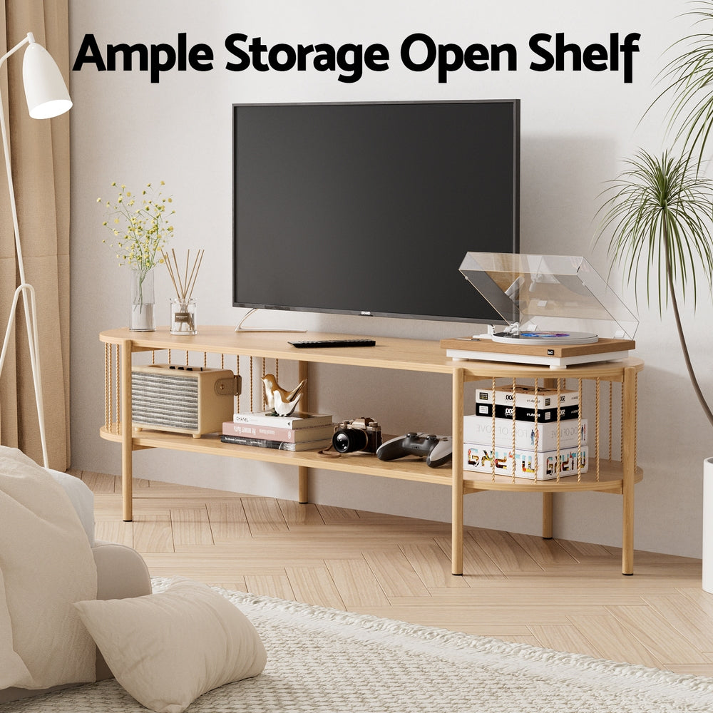 Artiss TV Unit Entertainment Unit Storage Shelf 148cm Pine