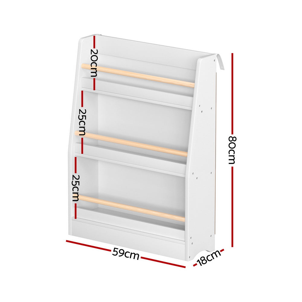 Keezi 3-Tier Kids Bookshelf Organizer - Safe and Stylish Storage for Children's Books and Toys