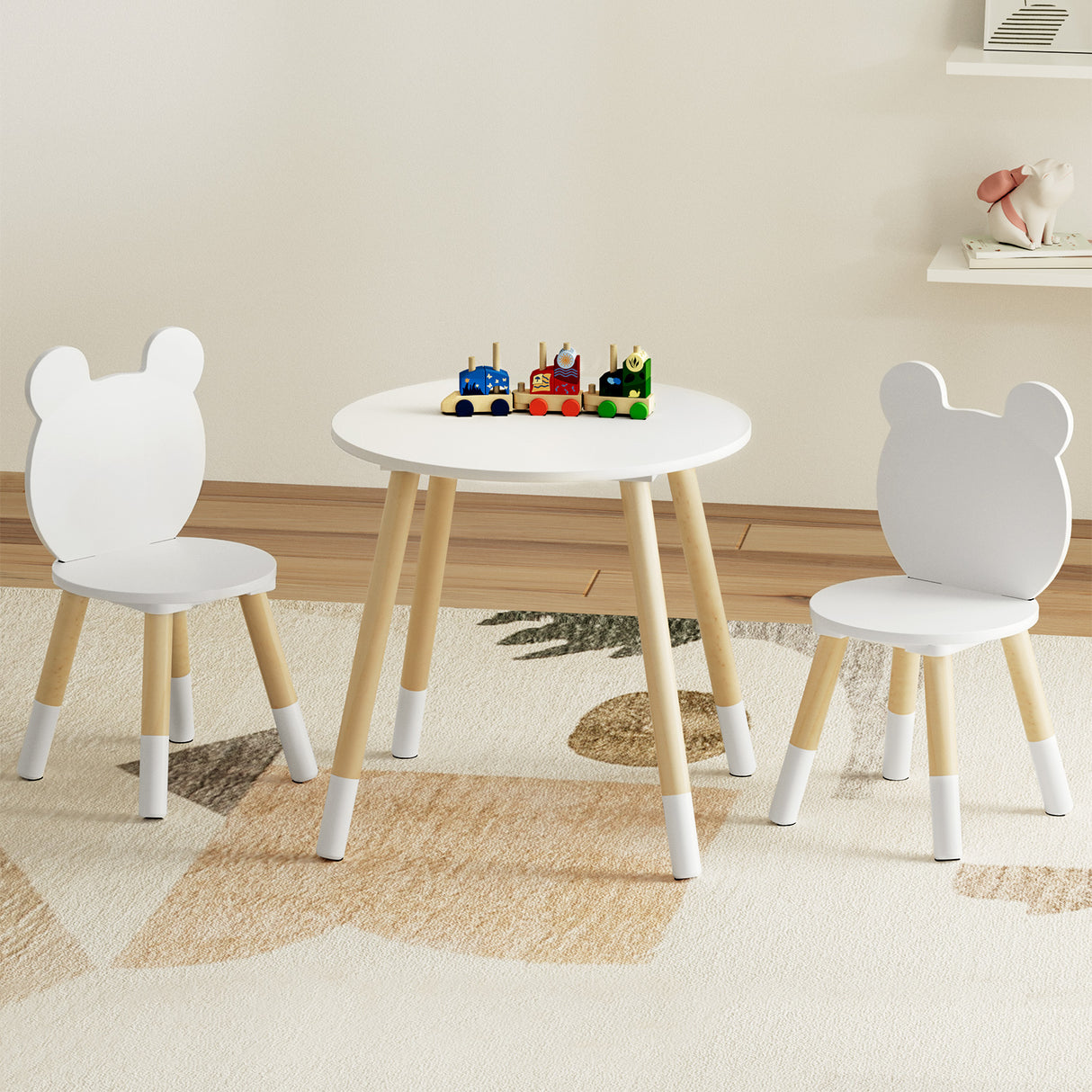 Keezi 3-Piece Kids Activity Table and Chair Set for Creative Play and Study