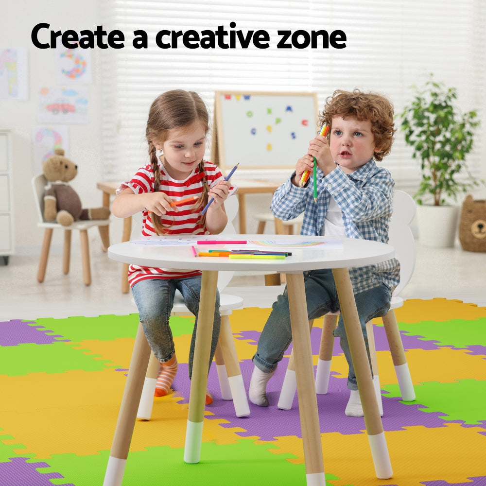 Keezi 3-Piece Kids Activity Table and Chair Set for Creative Play and Study