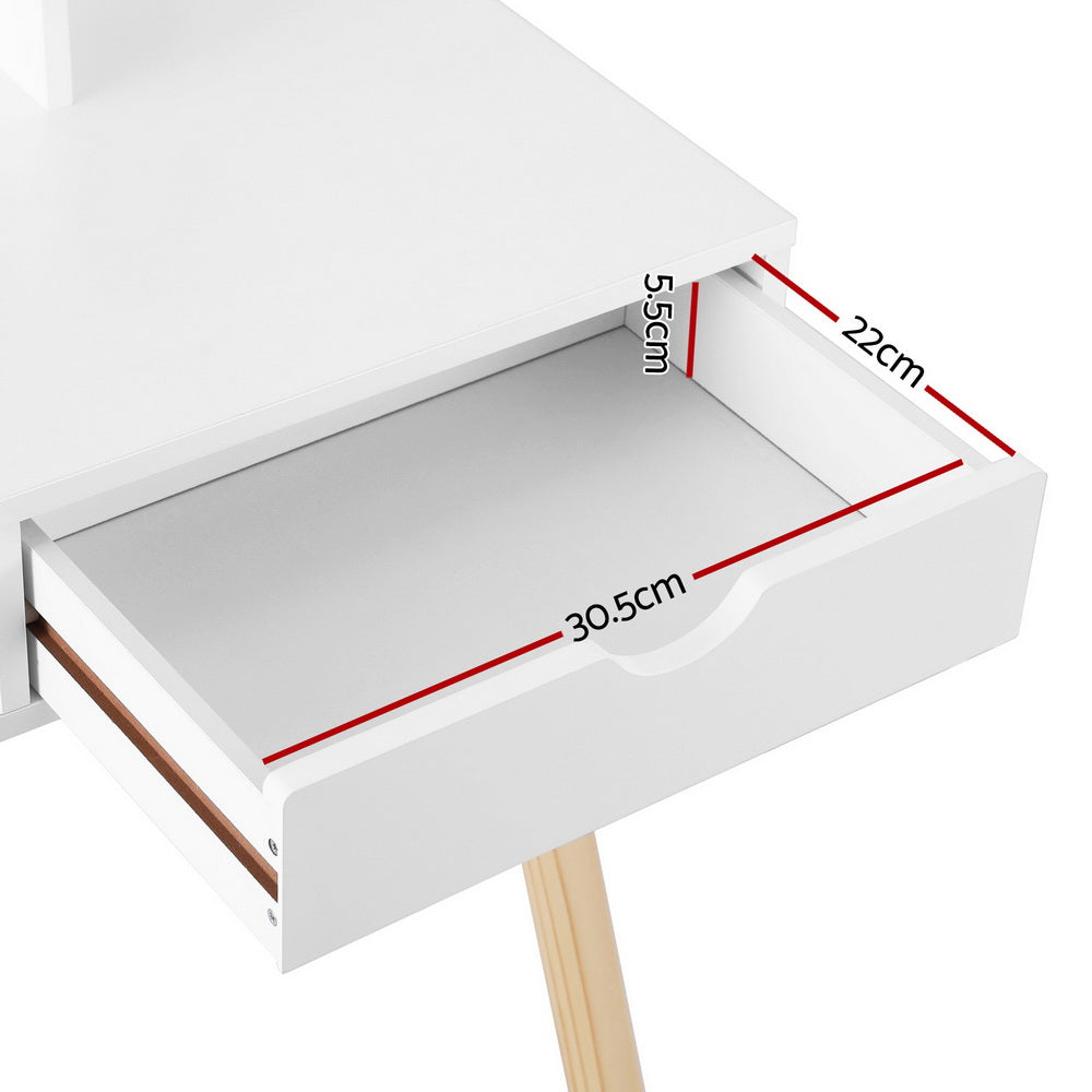 Keezi Children’s Vanity Makeup Table Set with Chair, Mirror, and Storage Drawers