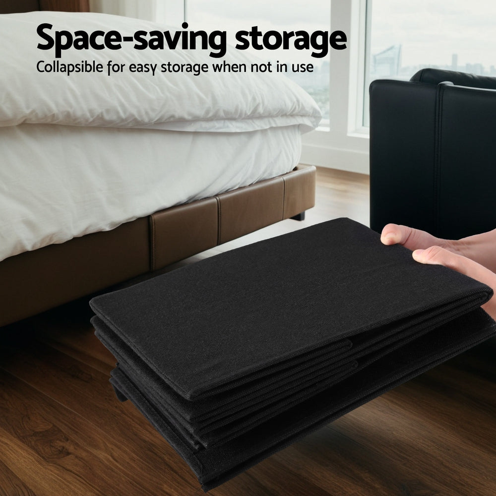 Keezi Extra-Large Linen Toy Storage Chest with Collapsible Design and Convenient Handles