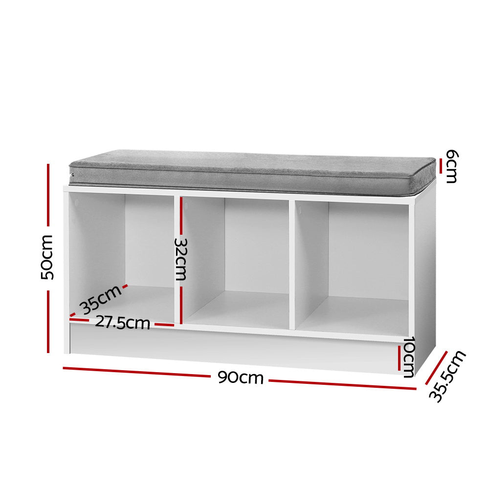 Artiss Shoe Rack Cabinet Bench White Zia
