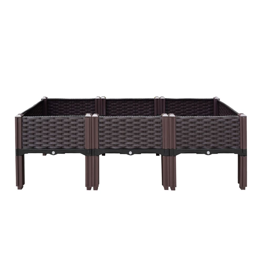 Green Fingers Garden Bed 120x40x36cm PP Planter Box Raised Container Growing Herb