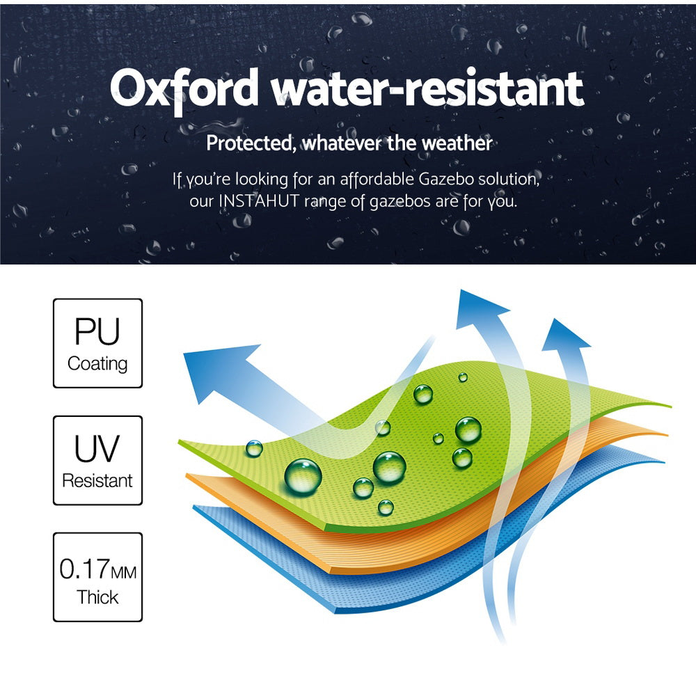 Instahut Gazebo Pop Up Marquee 3x3 Folding Tent Gazebos Camping 500D Oxford Navy