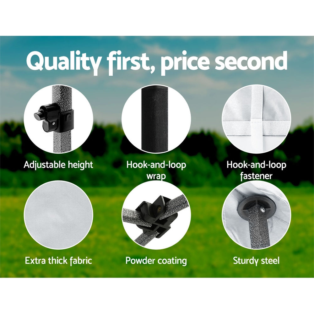 Instahut Gazebo Pop Up Marquee 3x3 Folding Tent Outdoor Camping 500D Oxford