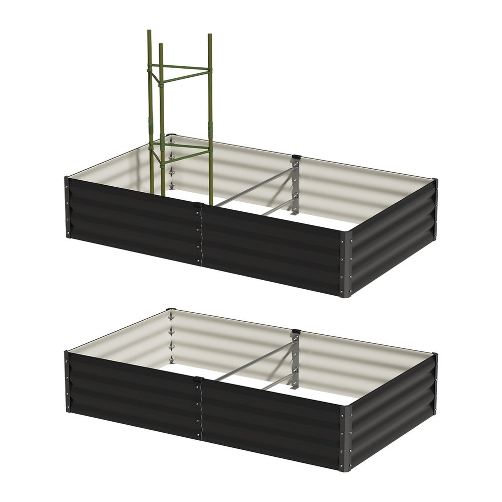 Livsip Garden Bed 290x90x30cm Planter Stand Box Galvanise