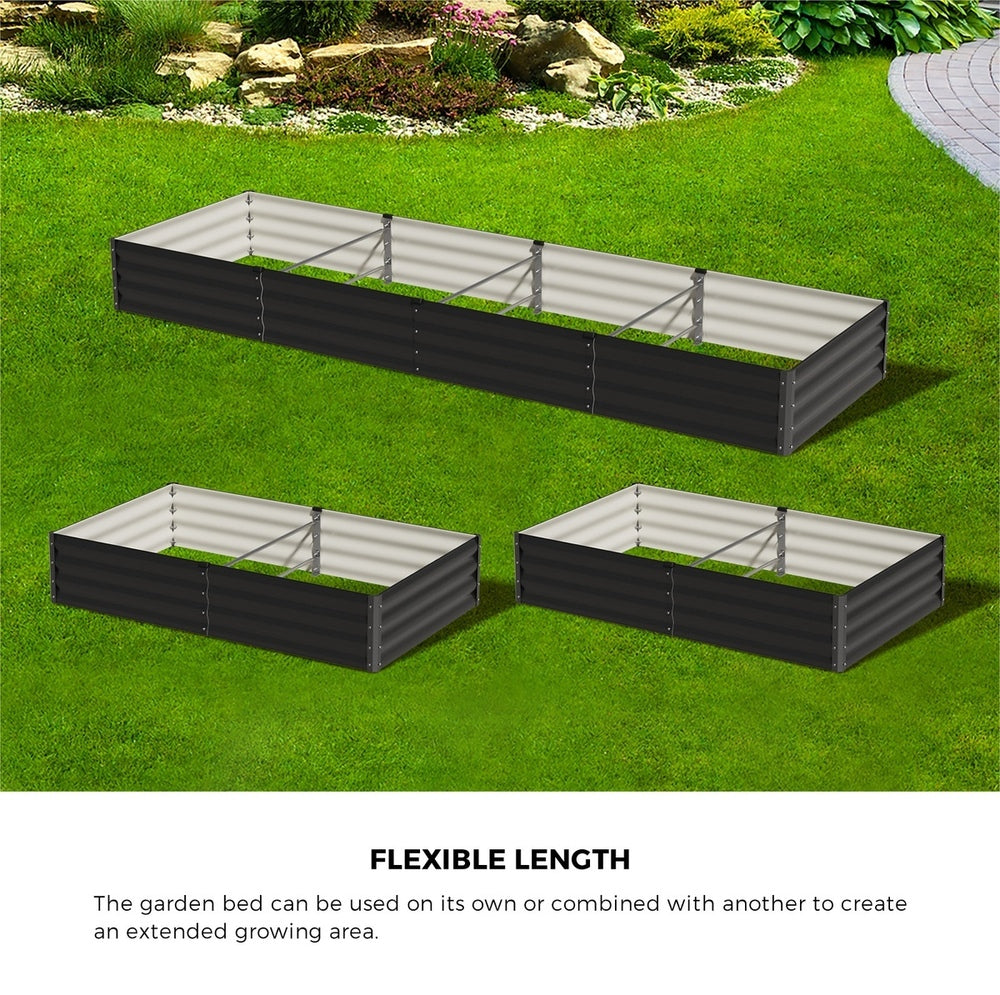 Livsip Garden Bed 290x90x30cm Planter Stand Box Galvanise