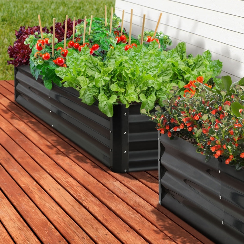 Livsip Garden Bed 290x90x30cm Planter Stand Box Galvanise