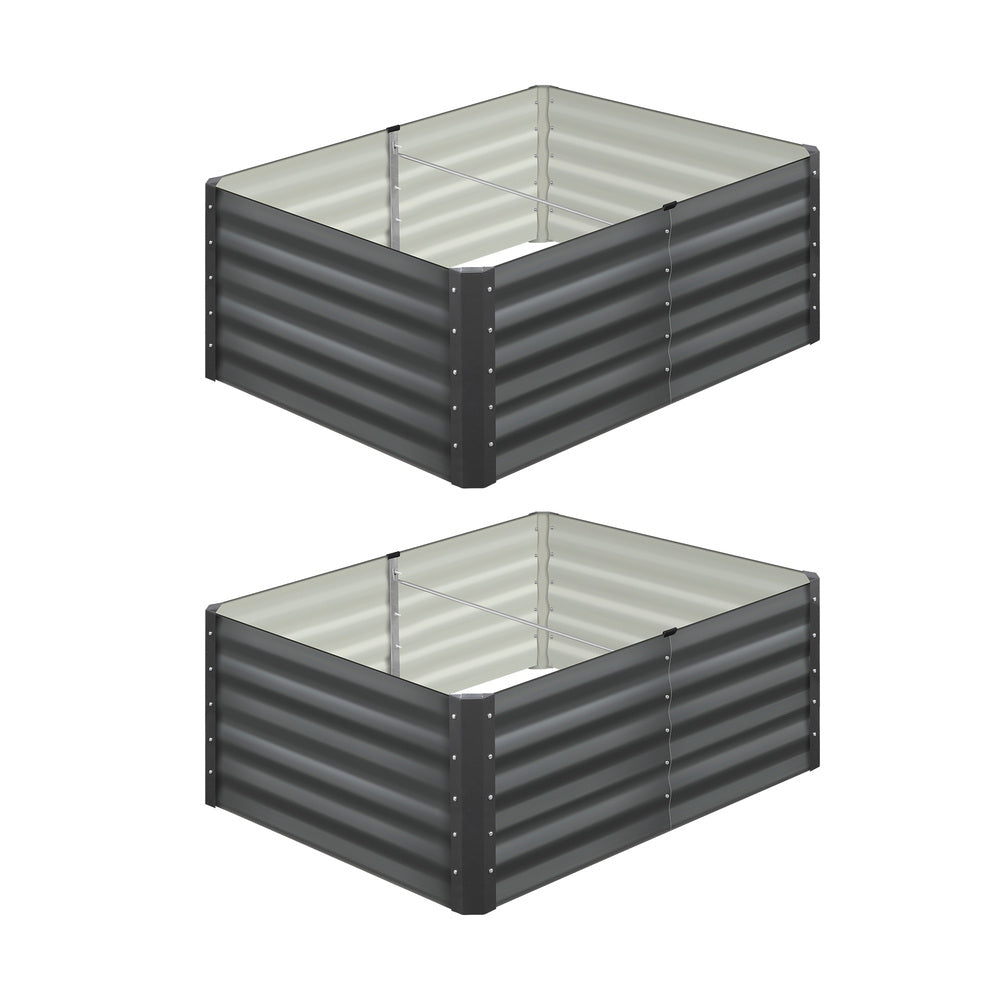 Livsip Garden Raised Bed x2 Galvanised Steel 120x80x45CM
