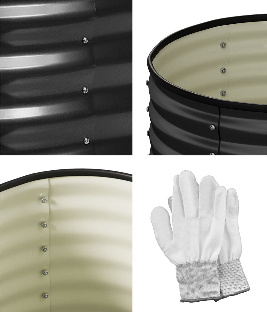 Livsip Garden Bed 90x45cm Galvanised Steel Round