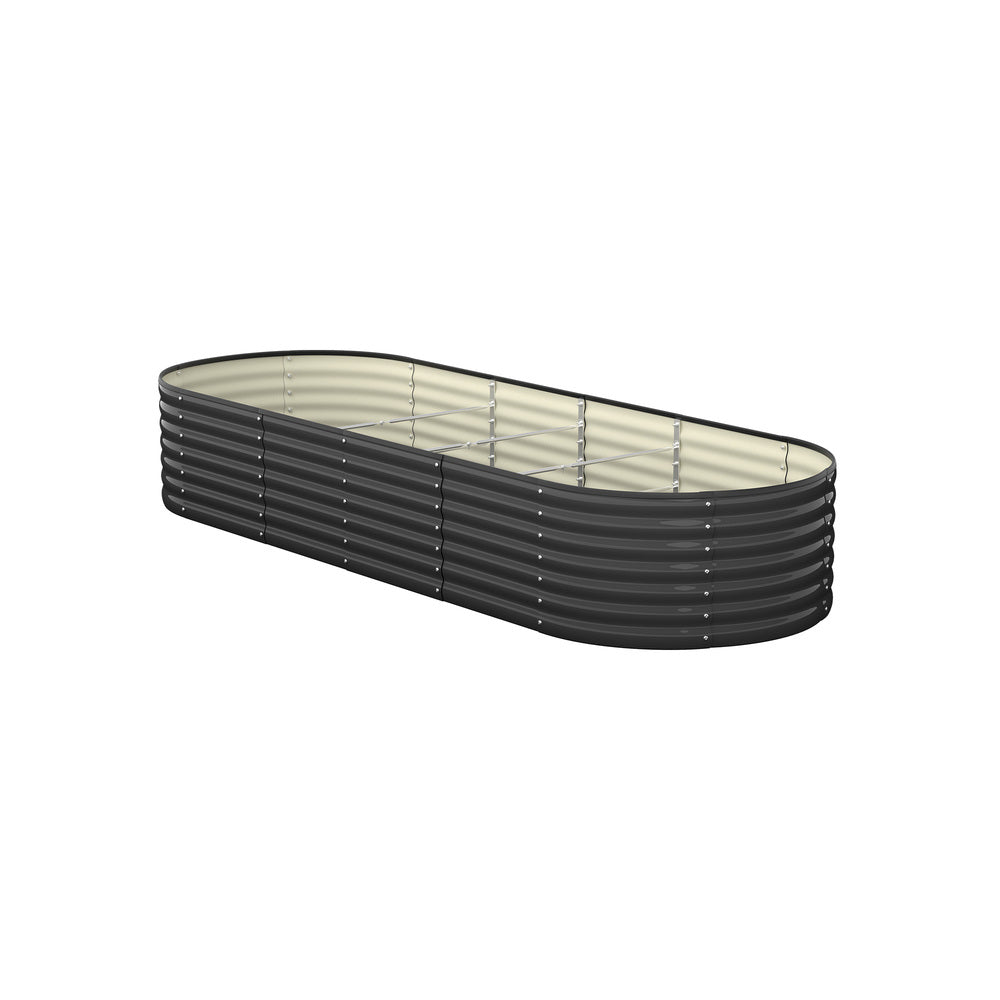 Livsip Raised Garden Bed 240X80X56cm Galvanised Steel 3pcs