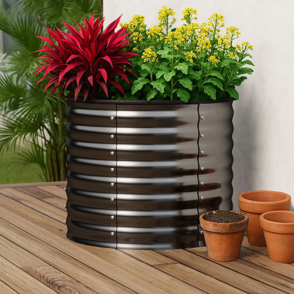 Livsip Garden Bed 80x68cm Galvanised Steel Round