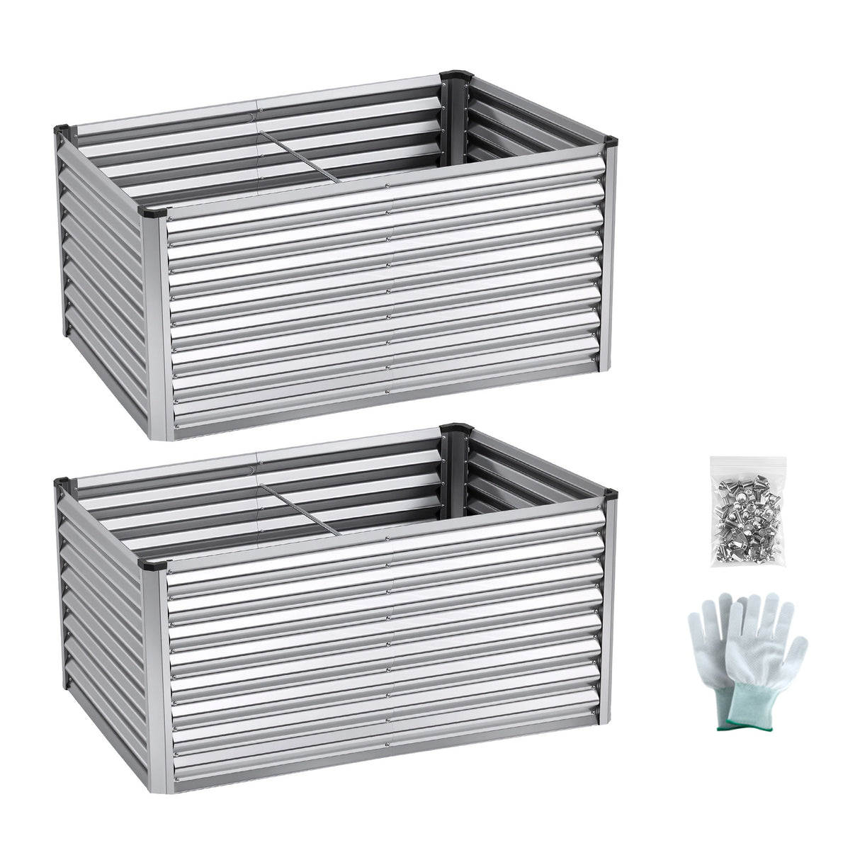 Green Fingers Raised Garden Bed 2 in 1 Modular Galvanised Planter Box Rust Resistant 240x80x60cm